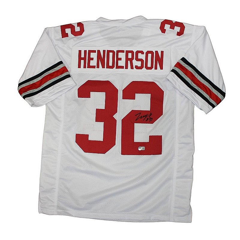 TreVeyon Henderson Autographed Signed Ohio State Buckeyes Custom #32 White Jersey - Beckett Authentic