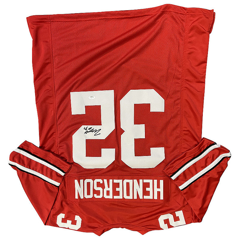 TreVeyon Henderson Autographed Signed Ohio State Buckeyes Custom Red #32 Jersey - JSA Authentic