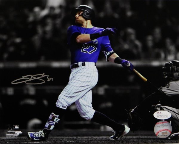 Trevor Story Autographed/Signed Colorado Rockies OML Baseball 3 Insc JSA 