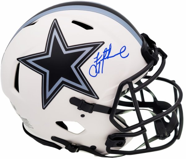 Troy Aikman Autographed Signed Dallas Cowboys Lunar Eclipse White Full Size Authentic Speed Helmet Beckett Beckett Qr #202948