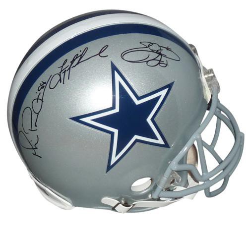 Troy Aikman Autographed Signed Dallas Cowboys Triplets ( , Michael Irvin , Emmitt Smith) Dallas Cowboys Proline Helmet