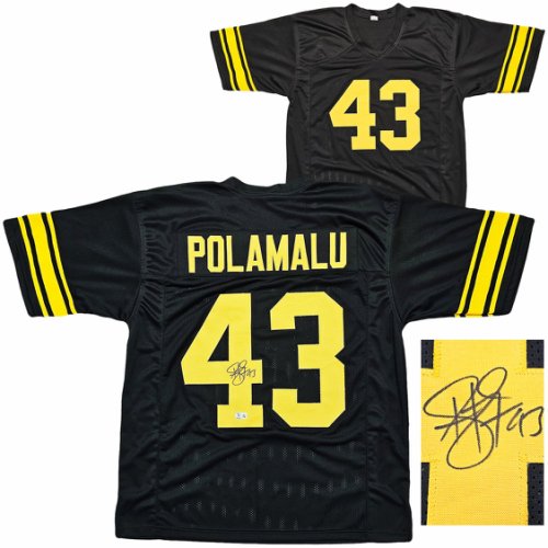 Autographed Pittsburgh Steelers Troy Polamalu Fanatics Authentic Black  Reebok Authentic Jersey with HOF 20 Inscription