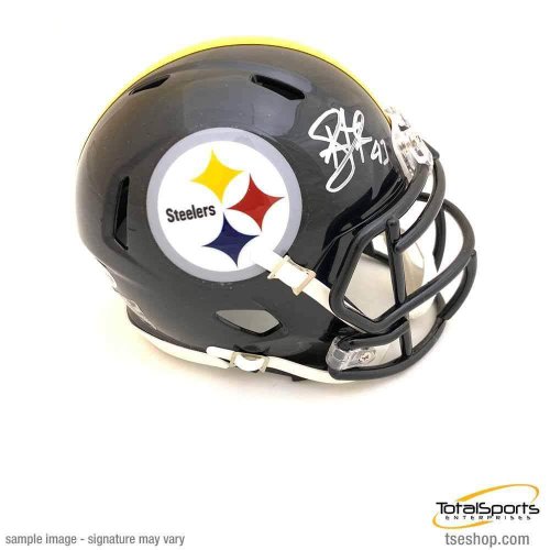 Troy Polamalu Autographed Pittsburgh ICE Mini Football Helmet - BAS