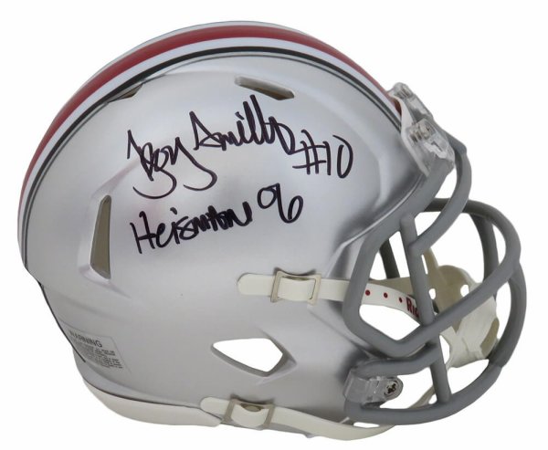 Troy Smith Autographed Signed Ohio State Buckeyes Riddell Speed Mini Helmet w/Heisman'06