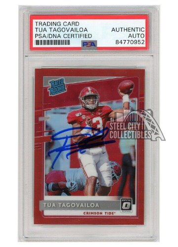 Tua Tagovailoa 2020 Panini Score Black Rookie Card (RC) #369- PSA Graded 8  NM-MT (Alabama Crimson Tide)