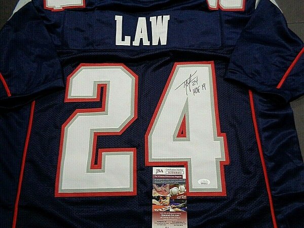 ty law autographed jersey