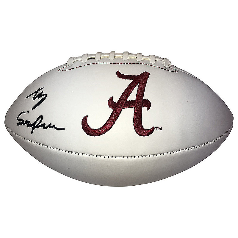 Ty Simpson Autographed Signed Alabama Crimson Tide White Panel Football - PSA/DNA Authentic