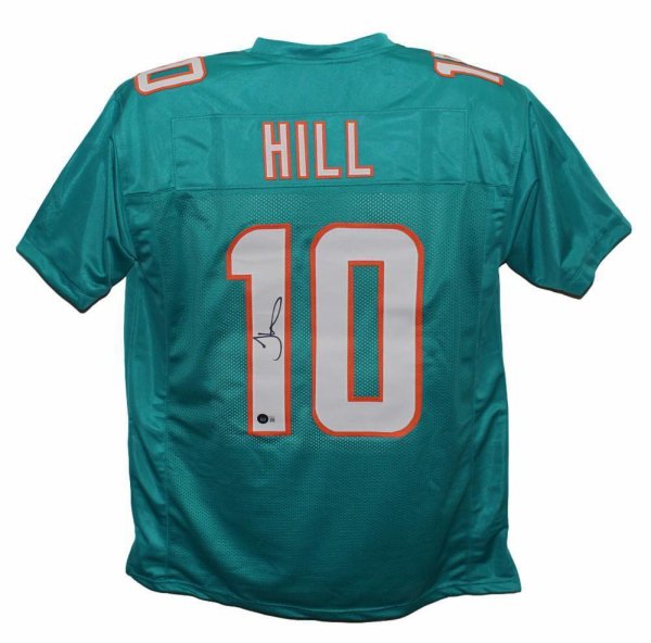 Tyreek Hill Miami Dolphins Signed Autograph Teal Custom Jersey CHEETAH  Beckett Witnessed Certified