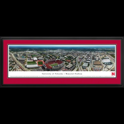 University Of Nebraska Huskers (Aerial Campus) Deluxe Framed Panoramic