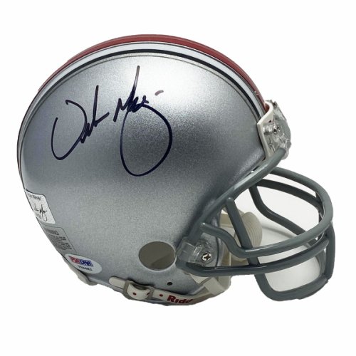 MICHAEL THOMAS AUTOGRAPHED OHIO STATE BUCKEYES CHROME MINI HELMET BECKETT BAS STOCK #132771
