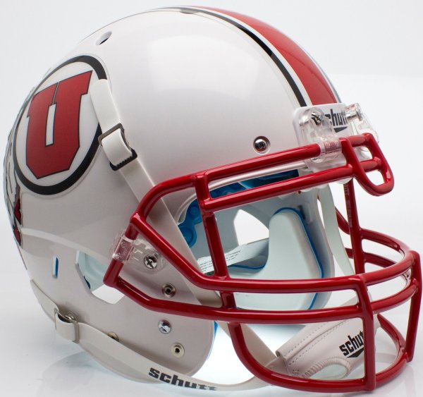 Utah Utes Authentic College XP Football Helmet Schutt White with Stripe