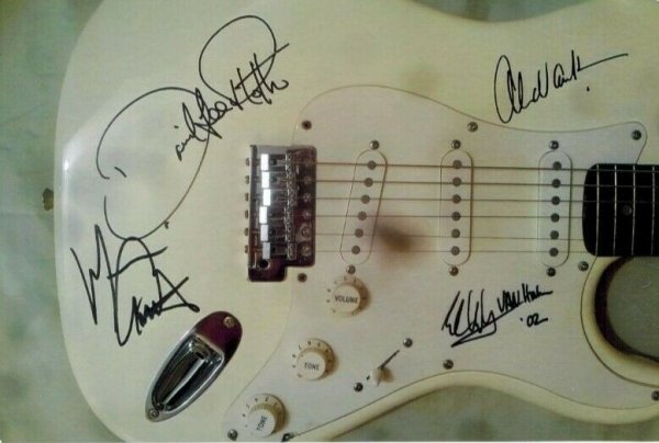 Van Halen Autographed Signed X4 Guitar Eddie David Lee Roth Michael Anthony Alex JSA PSA Beckett