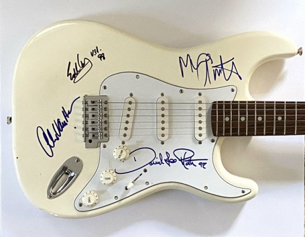 Van Halen Autographed Signed X 4 Group In-Person Autograph Guitar JSA Authentication