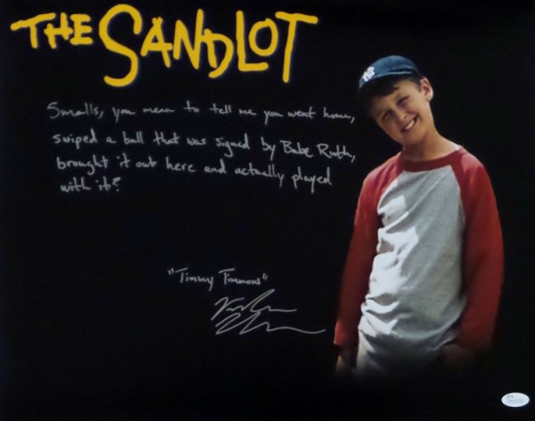 Victor Dimattia Autographed Signed 'Timmy Timmons' The Sandlot 16X20 Photo JSA Authenticated