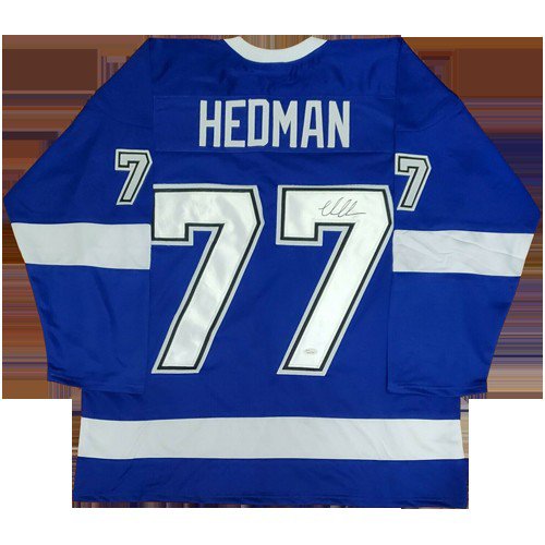 Victor Hedman Autographed Signed Tampa Bay (Blue #77) Custom Jersey - JSA