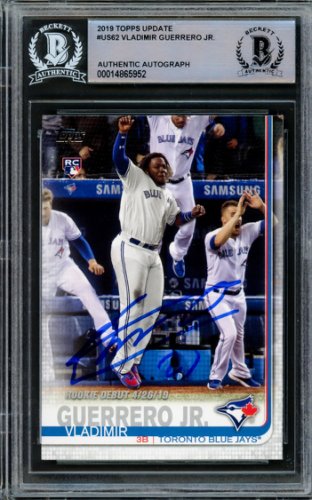 Vladimir Guerrero Jr Signed 35x43 Framed Toronto Blue Jays Jersey