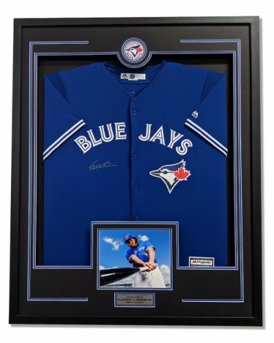 Vladimir Guerrero Jr Toronto Blue Jays Autographed Signed 36x44 Framed Baseball Jersey