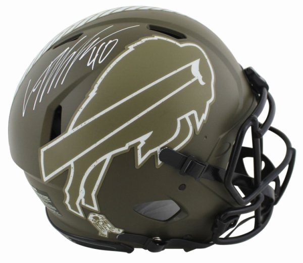 Von Miller Autographed Signed Bills Salute To Service Full Size Speed Proline Helmet Beckett Wit