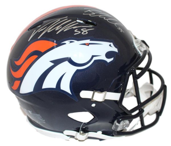 Von Miller Autographed Signed & Bradley Chubb Denver Broncos Speed Proline Helmet Beckett