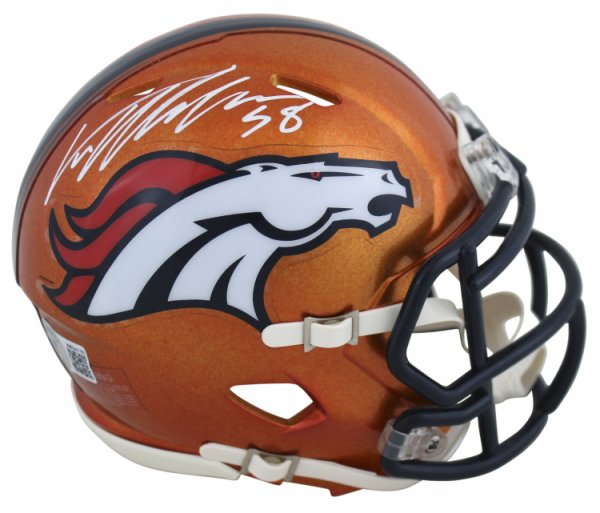 Von Miller Autographed Signed Broncos Authentic Flash Speed Mini Helmet Beckett Witnessed