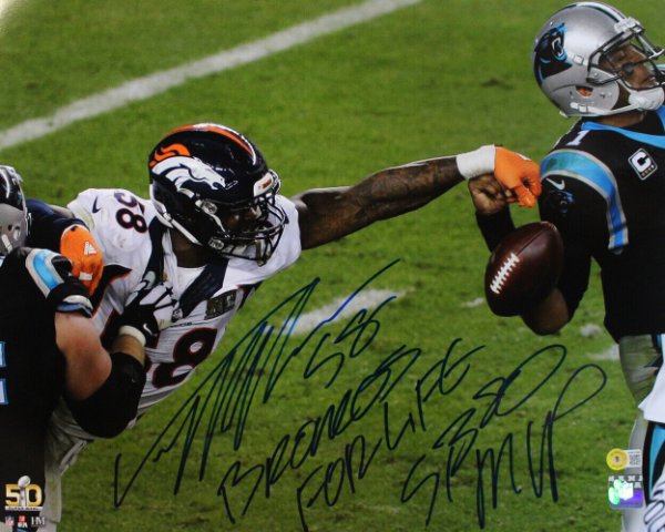 Von Miller Autographed Signed Denver Broncos 16X20 Photo 2 Insc Beckett Beckett