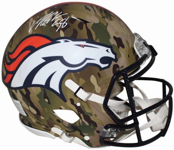 Von Miller Autographed Signed Denver Broncos Authentic Camo Speed Helmet Beckett