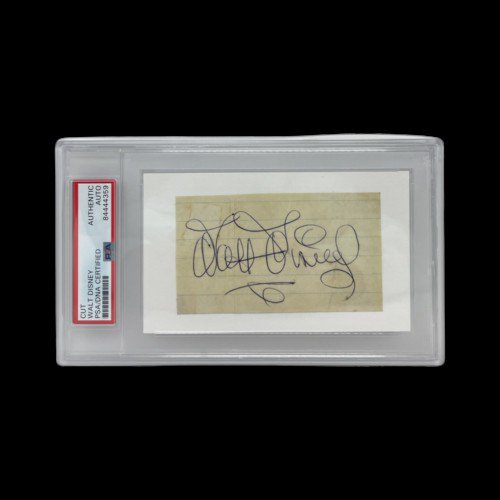 Walt Disney Autographed Signed Slabbed Cut PSA/DNA Certified Authentic Auto 84444359