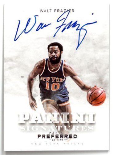 New York Knicks Walt Frazier Signed Pro Style Blue Jersey BAS Authenticated