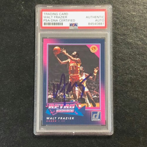 Walt Frazier Autographed Signed 2017-18 Donruss Retro Series #25 Card Auto PSA Slabbed Caval