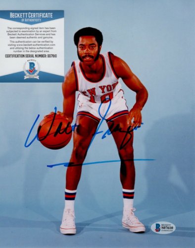 walt frazier signed basketball