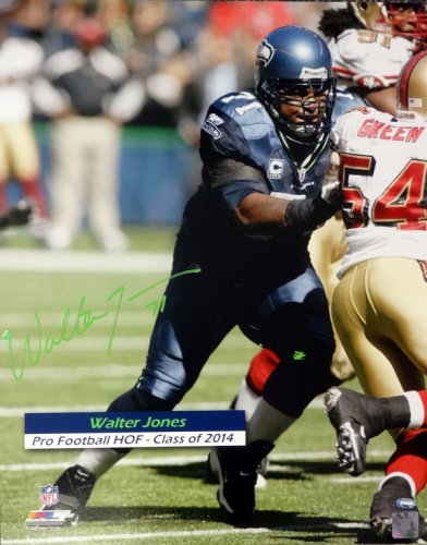 Walter Jones Signed Seattle Seahawks Mini Helmet w//COA Hall of Fame 2014 #1