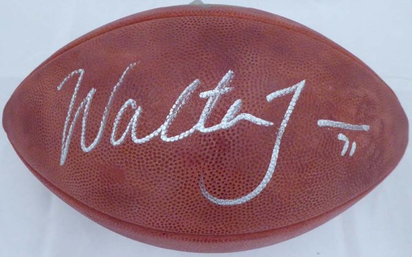 Walter Jones Seattle Seahawks Autographed White Panel Football with HOF 14 Inscription Autographed Footballs