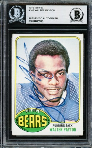 Walter Payton Autographed Signed 1976 Topps Rookie Card #148 Chicago Bears Vintage Signature Beckett Beckett