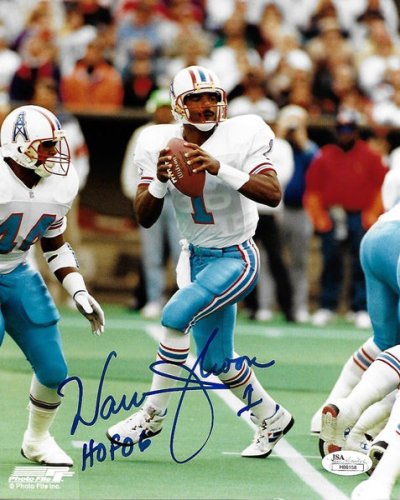 Warren Moon signed Seattle Seahawks football 8x10 photo Beckett COA proof  auto.