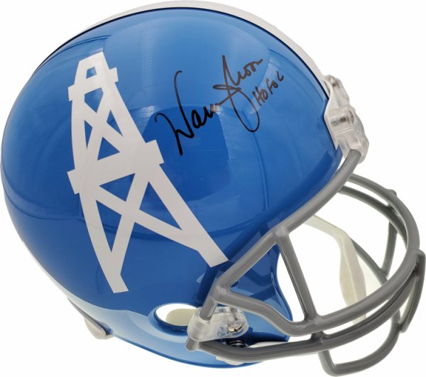 Warren Moon Autographed Houston Oilers Blue Mitchell & Ness Jersey - BAS