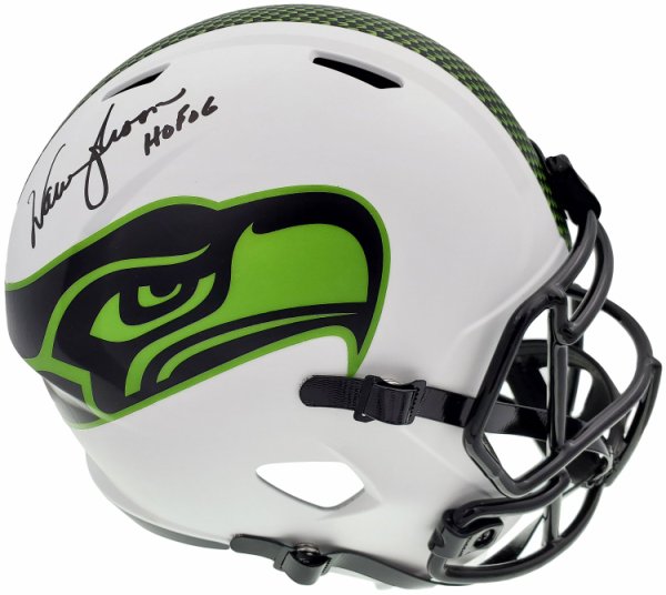 Metcalf Autographed Seattle Seahawks Eclipse Black Full Size Speed Replica Helmet MCS Holo DK D.K 