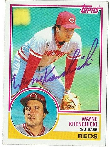 Wayne Krenchicki Cincinnati Reds Autographed Signed 1983 Topps Trading Card - COA Included