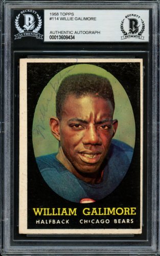 Willie Galimore Autographed Signed 1958 Topps Rookie Card #114 Chicago Bears Died 1964 Beckett Beckett