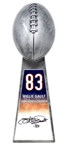 Willie Gault Autographed Signed Football World Champion 15 Inch Replica Silver Trophy