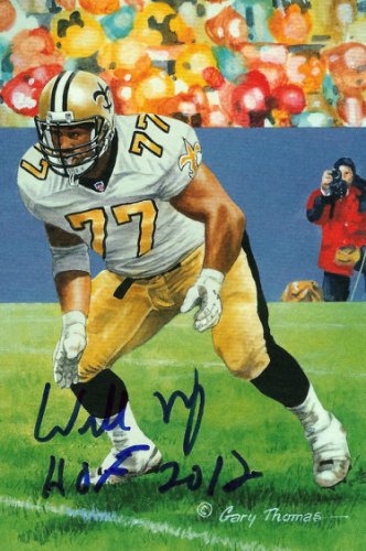 Framed Willie Roaf Autographed Inscribed New Orleans Saints Jersey Jsa Coa