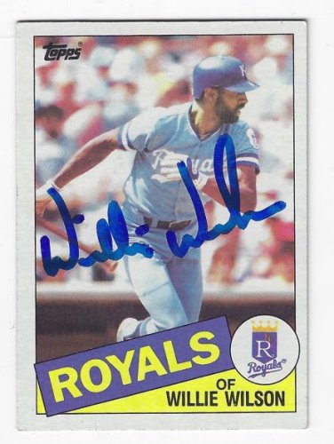 Autographed WILLIE WILSON Kansas City Royals 1987 Fleer Card - Main Line  Autographs
