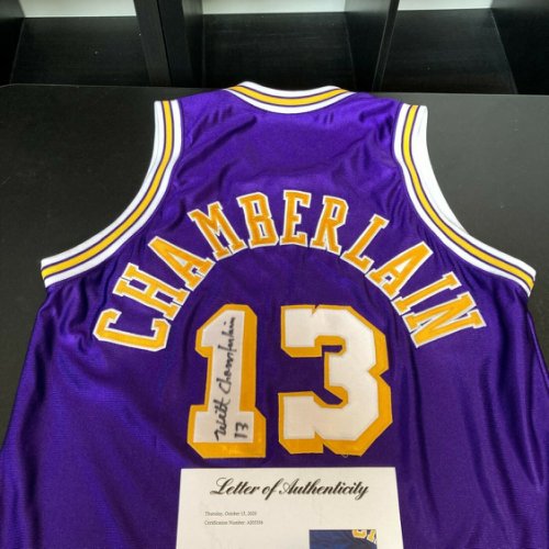 Wilt Chamberlain Autographed Signed 1971-72 Los Angeles Lakers Game Model Jersey PSA DNA COA