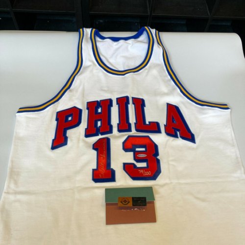 Wilt Chamberlain Autographed Signed Authentic Philadelphia Warriors Jersey UDA & PSA DNA