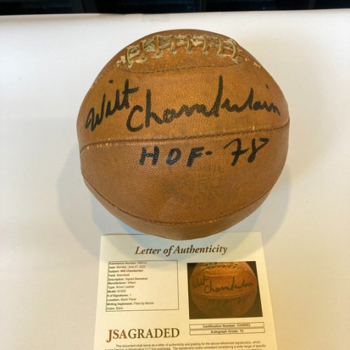 Wilt Chamberlain Autographed Signed Hall Of Fame 1978 1960'S NBA Basketball JSA Gem Mint 10