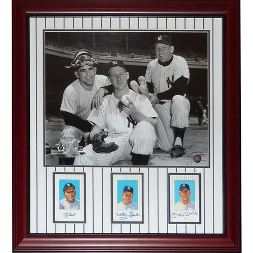 Yogi Berra: Autographed Signed , Whitey Ford And Mickey Mantle New York Yankees Deluxe Framed 16X20 Photo Piece - JSA Full Letter