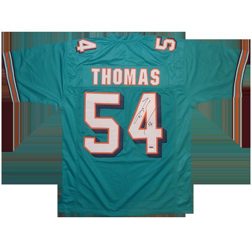 Zach Thomas Autographed Miami (Teal #54) Custom Jersey - JSA – Palm Beach  Autographs LLC