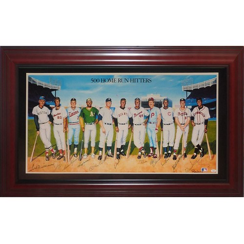 500 Home Run Club Autographed Signed Deluxe Framed Art Print - JSA