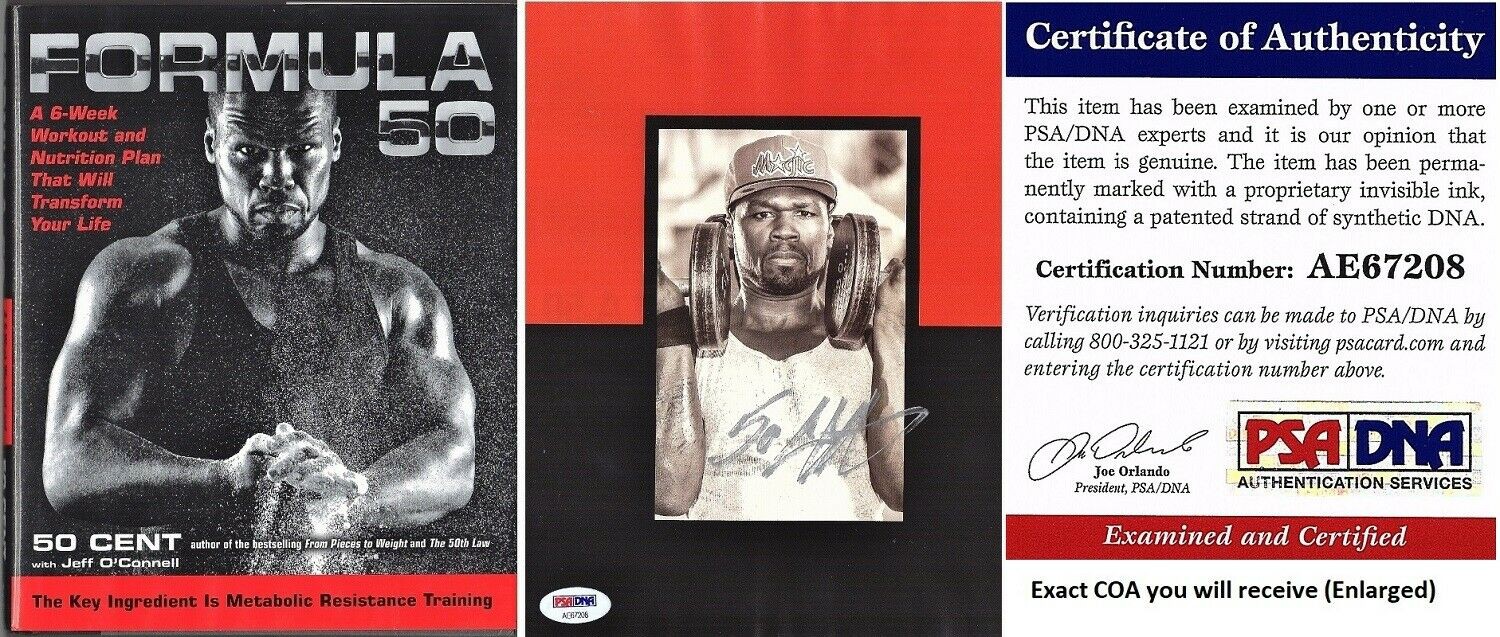 50 Cent Autographed Signed Formula 50 Hardcover Book PSA/DNA Certificate Of Authenticity
