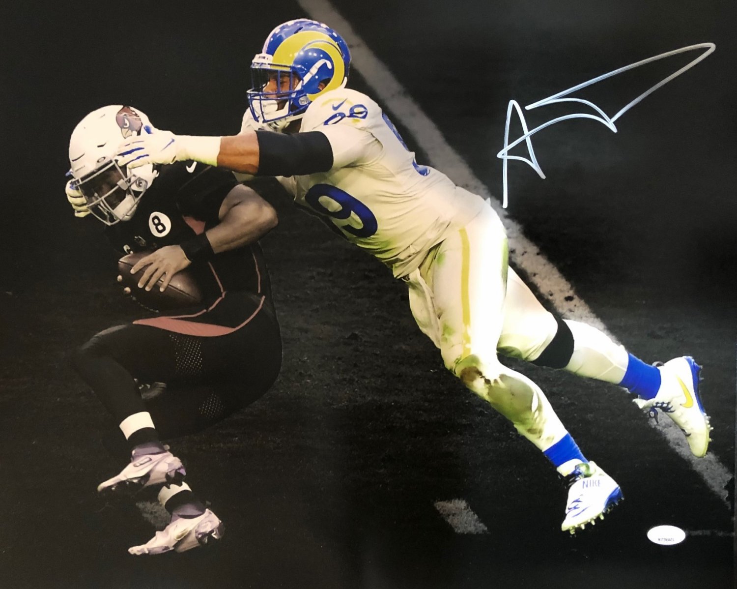 Aaron Donald Los Angeles Rams Autograph Nameplate Football Helmet Jersey 