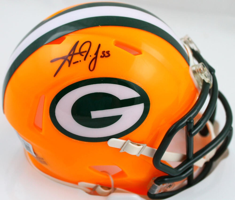 Aaron Jones Autographed Signed Green Bay Packers Speed Mini Helmet- Beckett  W Hologram